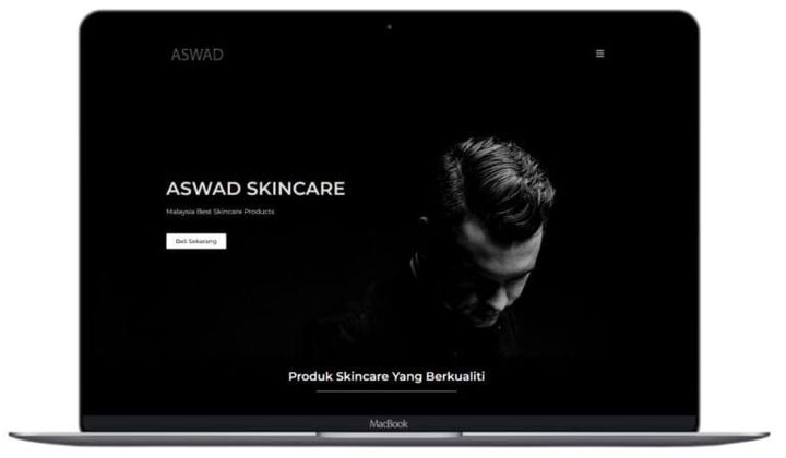 Aswad Skincare website